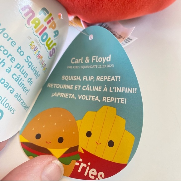 FLIP-A-MALLOWS Carl Cheeseburger & Floyd French Fries 8" Squishmallows NWT #182 - Picture 8 of 14